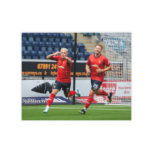 Callumn Morrison and Sean Mackie, goal celebration